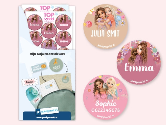 TOPModel Ronde Naamstickers