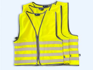 Fluo Veiligheidshesje kind met naam - Basic