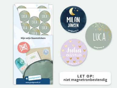 Ronde Design Naamstickers met Goud