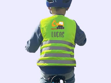 Fluo Veiligheidshesje kind met naam - Thema