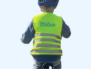 Fluo Veiligheidshesje kind met naam - Basic