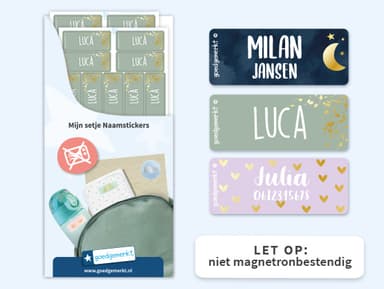 Kleine Design Naamstickers met Goud