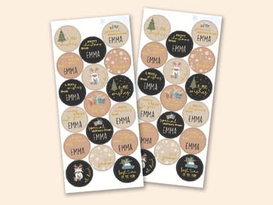 Kerststickers met naam